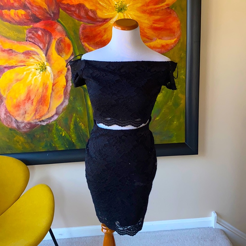 Mini black formal dress